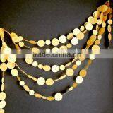 Hot sale!gold round circle Paper Garland for wedding party decor