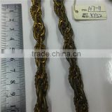 Popular decorative brass handmake chain.brass rope chain, waist chain, bag chain, key chain