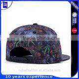 New Fashion Digital Printing Pattern Fabric 5 Panel Snapback Hats With Leather Brim thumbnail-4
