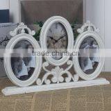 Wooden Double Picture photo frame with clock