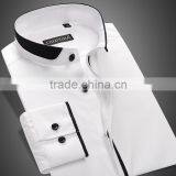 2015 OEM Manufacturer High Quality Long Sleeve Stand Collar Cheap Man Shirt thumbnail-1