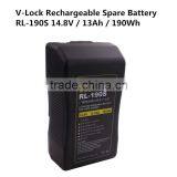 ROLUX RL-190S DSLR 190wh Camera v Mount Battery V Lock Camcorder Battery for Video Light
