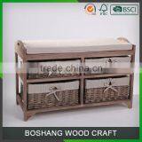 2 Layer 4 Drawer Basket Wooden Home Furniture thumbnail-1