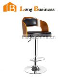 LB-5013A Hot sell walnut veneer PU cushion bentwood bar chair