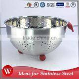 3qt/5qt Silicone Handle Fruit Basket Colander Stainless Steel