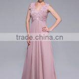 V-neck Floor-Length Chiffon Dress With Ruffle Lace Beading Sequins thumbnail-1
