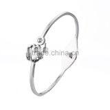 Classical Design Four Clover Diamond Stainles Steel Bangle thumbnail-4