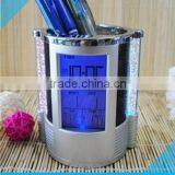 NEW DESIGN RAINBOW LITE COLOR CHANGE DESK PENHOLDER CALENDAR CLOCK & Color Change Digital Calendar Clock With Pen Holder