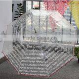 White Logo Transparent Straight Umbrella