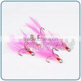 China Professional Custom Pink Feather Fishing Hooks Carbon Steel thumbnail-2