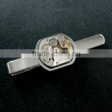 15x18mm Vintage Style Steam Punk Watch Movement Core Rhodium,metal Gun Black Fashion Tie Clip Bar 6830003 thumbnail-5