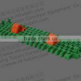 IS615 Radius Flush Grid Plastic Modular Belting With Pop-up Flights thumbnail-2