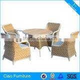 Outdoor Furniture Chrysanthemum Weaving Dining Table And Chairs thumbnail-1