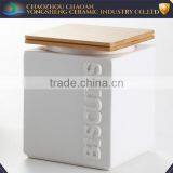 White Ceramic Vacuum Seal Box Kitchen Food Canisters thumbnail-2
