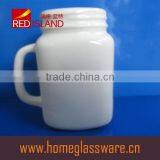15oz white ceramic mason jars with handles form china