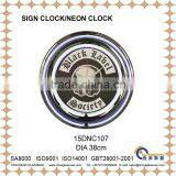 DIA 38cm Customizable Home Decoration Neon Clock Wall Clock 15DNC107 thumbnail-1
