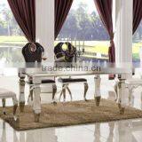 TH376 Modern Steel Frame Marble Dining Table thumbnail-4