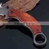 High Quality Outdoor Survival Wooden Handle Hunting Hook Knife thumbnail-4