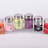 Colorful Glass Spice Jar Set With Stainless Steel Cover thumbnail-1