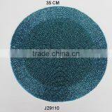Blue Glass Bead Place Mats With Patterns Available in More Colours and Patterns thumbnail-1