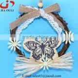 Cheap Easter Decorations Hanger Butterfly Rattan Wreath thumbnail-2