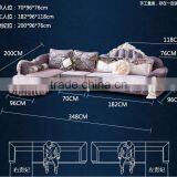 M868 Home Use High Class Living Room Furniture European Classical Wooden Fabric Sofa With Lounge Chaise thumbnail-4