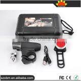 USB Rechargeable Front and Tail Light 200 Lumens 4 Mode Bicycle Light Kit thumbnail-6