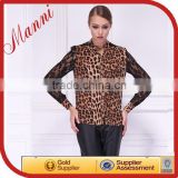 Leopard print spring summer in thin woman chiffon shirt