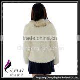 CX-G-A-95C Flower Pattern Genunie Rabbit Fur Jacket thumbnail-3