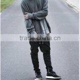High Quality Streetwear Classic Loose Hanging Shoulder Joker Fleece/old Damage Flash Head Long Sleeved Fleece for Male thumbnail-3