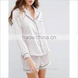 New Design Stripe Shorts And Long Sleeve Set Women Pajamas thumbnail-1