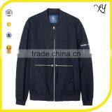 2017 Logo Custom Made Embroidered Patch Bomber Jacket 100% Polyester Black Zipper Pocket Jacket thumbnail-2