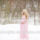 Maternity Pink Chiffon Floor Length Dress Bridesmaids Flower Girls Wedding Dress thumbnail-2