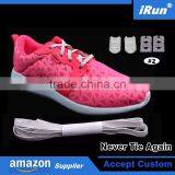 No Tie Elastic Laces For Kids Children - Flat White Elastic No Tie Shoelaces With Adjustable Tension - Amazon/eBay Supplier thumbnail-1