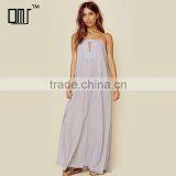 OEM Strapless Maxi Shift Dress With Keyhole One Fits All Plus Size Dresses thumbnail-1