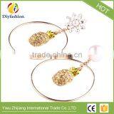 Hot Design Luxury Simulated Pearl Statement Wedding Earrings for Women Round Pendant Pineapple Stud Earrings Jewelry thumbnail-4