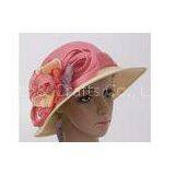 Sinamay Crown Womens Church Hats , 7cm PP Braid Sewing Brim Hat For Ladies thumbnail-1