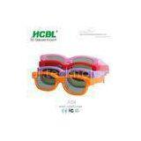 Pink / Red Plastic Frame Kid Chroma Depth 3d Glasses For Cinema With 0.4mm TAC Filter Lens thumbnail-1