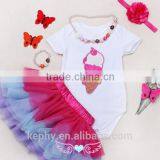 Baby Girl's First Birthday Outfit Boutique Cloth Wholesale Kids Hot Pink Tutu Skirt/dress Clothing Set thumbnail-3
