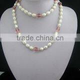 Nice Pearl Necklace Glass Crystal Bead Necklace thumbnail-2