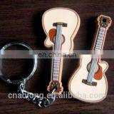 Guitar Custom Shape Rubber Key Chain,soft Pvc Keyring,keychains