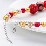 Baby Girl Necklace Bracelet Set Candy Red Kids Beauty Bubble Beads Charms Necklace Holiday Gift thumbnail-5