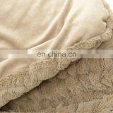 Best Selling Products Super Soft Extra Cozy Luxury Elastic Embossed Rabbit Khaki Faux Fur Throw Blanket for Bed thumbnail-6