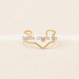Gold Finger Ring Hot Selling Ladies Finger Double v Design Finger Ring thumbnail-1