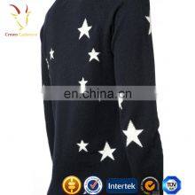 Pure Wool Knitted Star Design Black Intarsia Sweater thumbnail-4