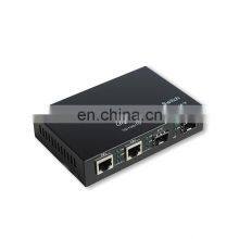 10/100/1000M Ethernet to Fiber Media Converter With Dual SFP Slot and 2 RJ45 Port