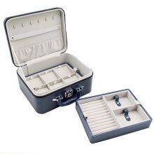 Double-layer Password Jewelry Storage Box Pendant Ring Earring Bracelet Display Portable Pearl Treasure Box thumbnail-1