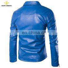 New Men Dropshipping High-grade Leather Jacket Long Sleeves Casual Top Fashion Leather Jacket Male Clothing thumbnail-2