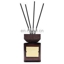 Luxury Hotel Customize Flameless Perfume Oil Fragrance Fiber Rattan Stick Glass Bottle Wood Lid Cover Reed Diffuser For Home thumbnail-5