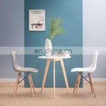 Wholesales Nordic Wooden Legs Plastic Chair Dining Chairs Leather Dining Room Chairs DC125 thumbnail-2